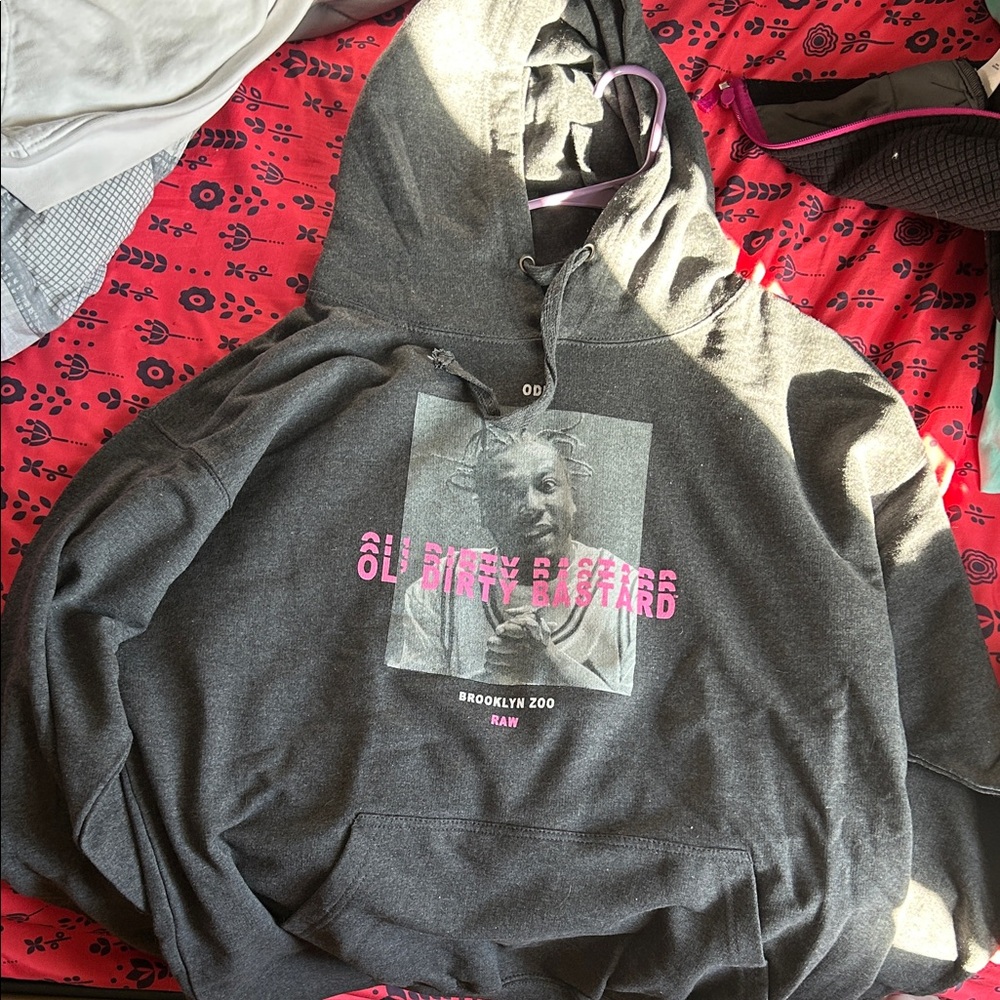 Old Dirty Bastard Graphic Hoodie - Gray